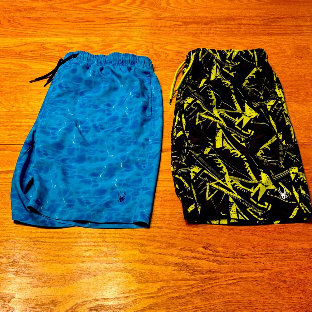 Spyder Kids' Blue and Black Swim Shorts Set